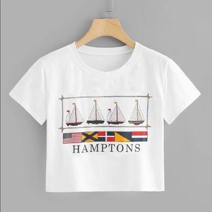 Hamptons white crop top